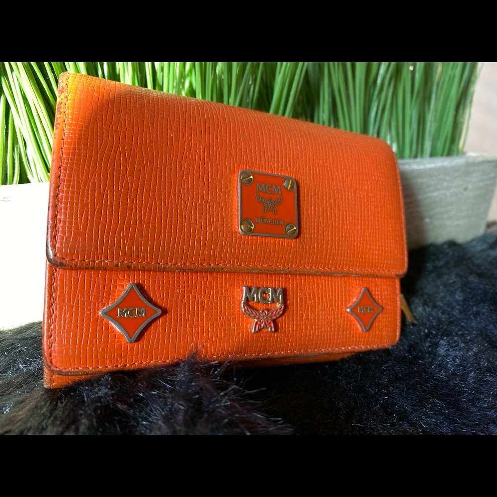 AUTHENTIC MCM Trifold Wallet in Orange